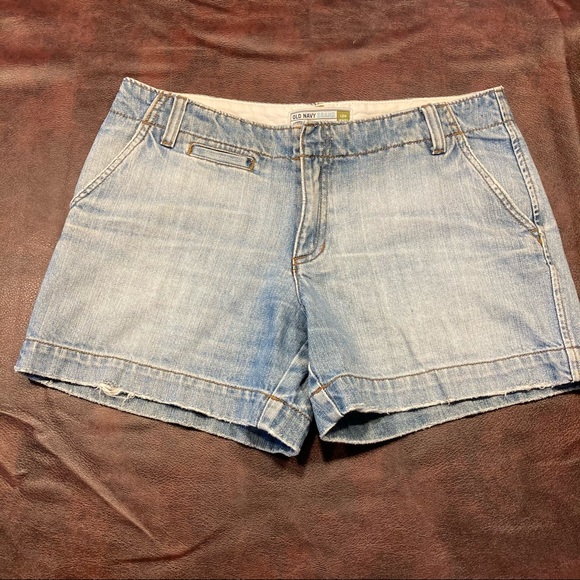 Faded Light Wash Denim Jean Shorts - Picture 1 of 8